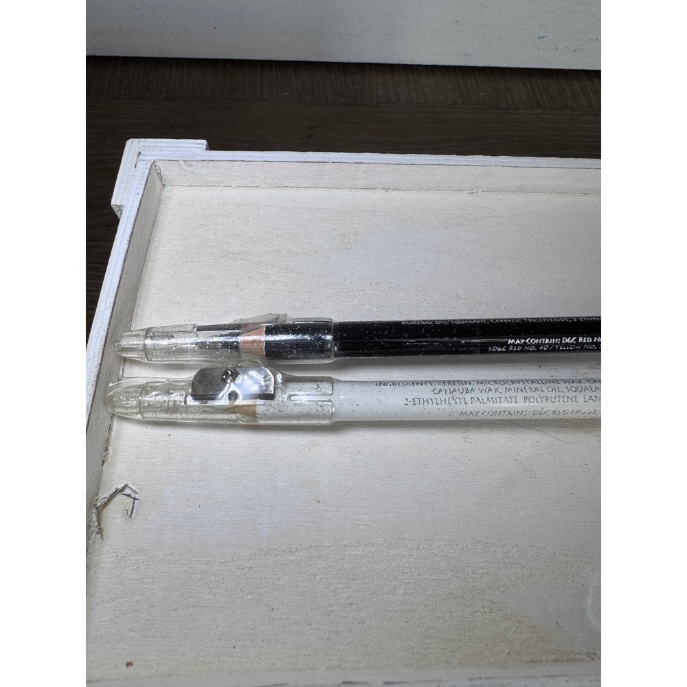 KleanColor Lip/Eye Liner Pencil Set Black Glitter White Glitter Sharpener Cap - Picture 5 of 5